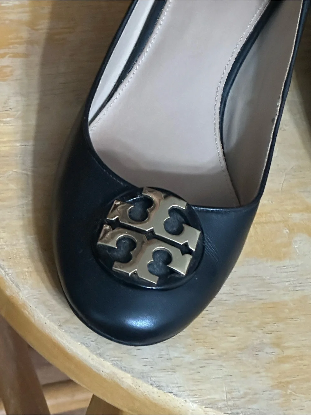 Tory Burch Black Leather 2” Block Heel Pumps 7
